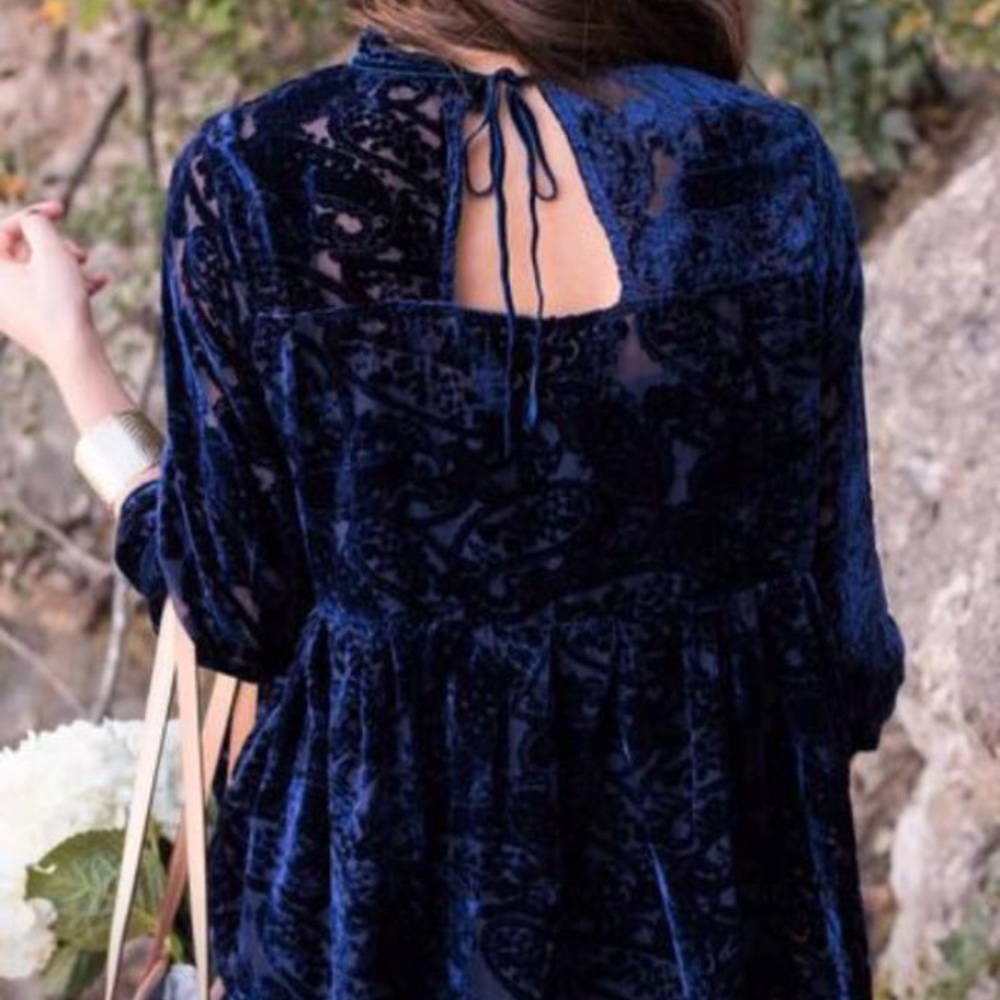 Velvet Peplum Top